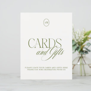 Classic Olive Green Cards & Gift Wedding Sign