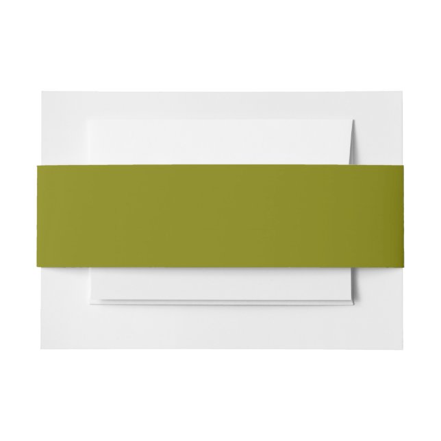 Classic Olive Green  Invitation Belly Band (Front Example)