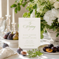 Classic Olive Green Ivory Calligraphy PhotoWedding