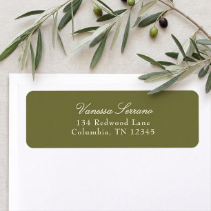 Classic Olive Green Wedding Return Address