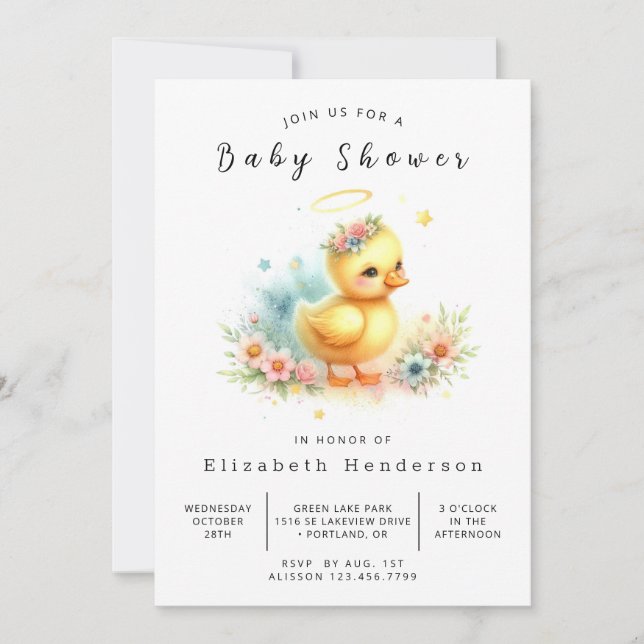 Classic Online Duck Baby Shower  Invitation (Front)