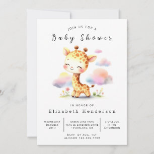 Classic Online Giraffe Baby Shower Invitation