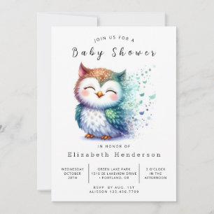 Classic Online Owl Baby Shower Invitation