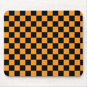 Classic Orange and Black chequered pattern Mouse Pad