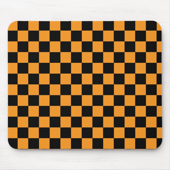 Classic Orange and Black chequered pattern Mouse Pad (Front)