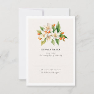 Classic Orange Blossom RSVP Card