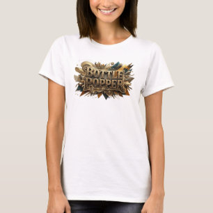Classic Orange BOTTLE POPPER 3D Text Art T-Shirt