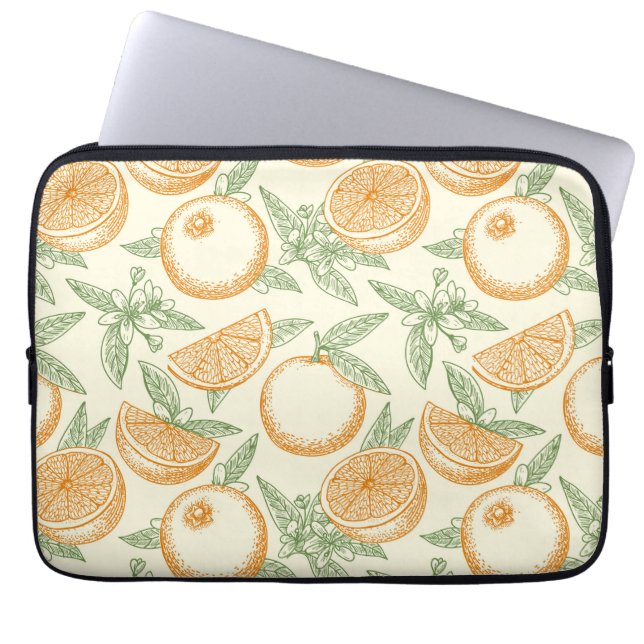 Classic Orange Fruit Pattern Laptop Sleeve (Front)