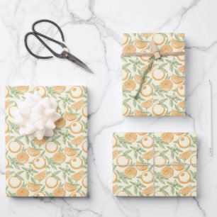 Classic Orange Fruit Pattern Wrapping Paper Sheet