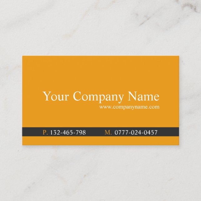Classic Orange & Grey Professional - Business Card (Front)