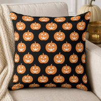 Classic Orange Jack o Lantern Pattern Black