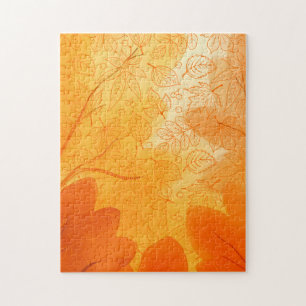 Classic orange leaves Fall/Autumn Jigsaw Puzzle