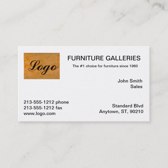 Classic Orange Logo Business Cards (Front)