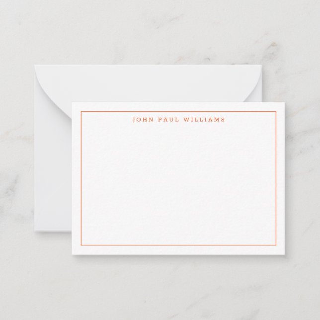 Classic Orange Professional Simple Thin Border Card (Front)