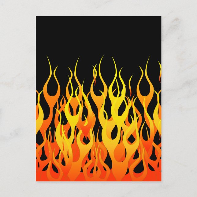 Classic Orange Racing Flames on Fire Postcard (Front)