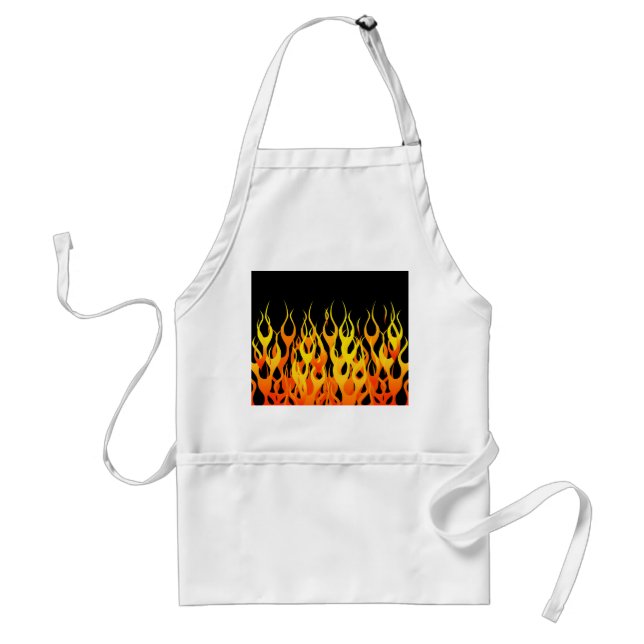 Classic Orange Racing Flames on Fire Standard Apron (Front)