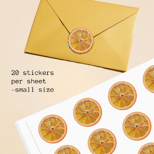 classic orange slice round sticker