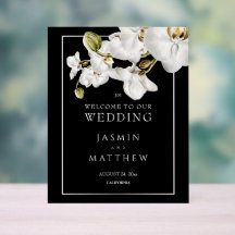 Classic Orchids Frame Elegant Welcome Wedding Sign