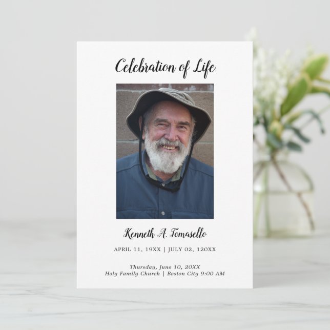 Classic Order Of Service Funeral Photo Flat Programme (Standing Front)