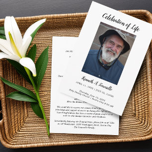 Classic Order Of Service Funeral Photo Flat Programme