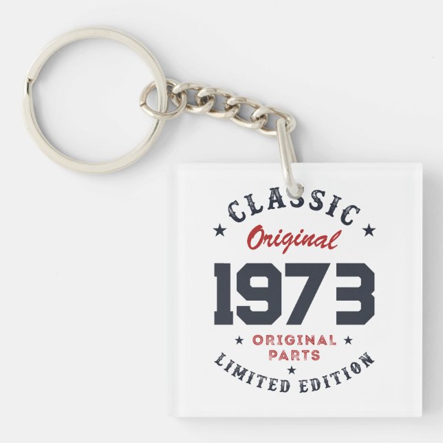 Classic Original Customised Birthday Gift Original Key Ring (Front)