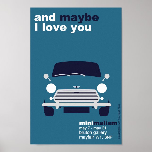 Classic Original Mini Car minimalist art Poster (Front)