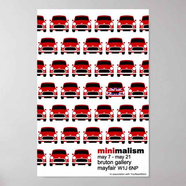 Classic Original Mini Car minimalist art Poster (Front)