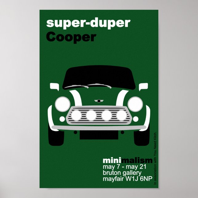 Classic Original Mini Cooper minimalist art Poster (Front)