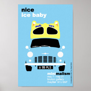 Classic Original Mini ice cream van minimalist art Poster