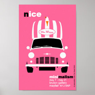 Classic Original Mini ice cream van minimalist art Poster