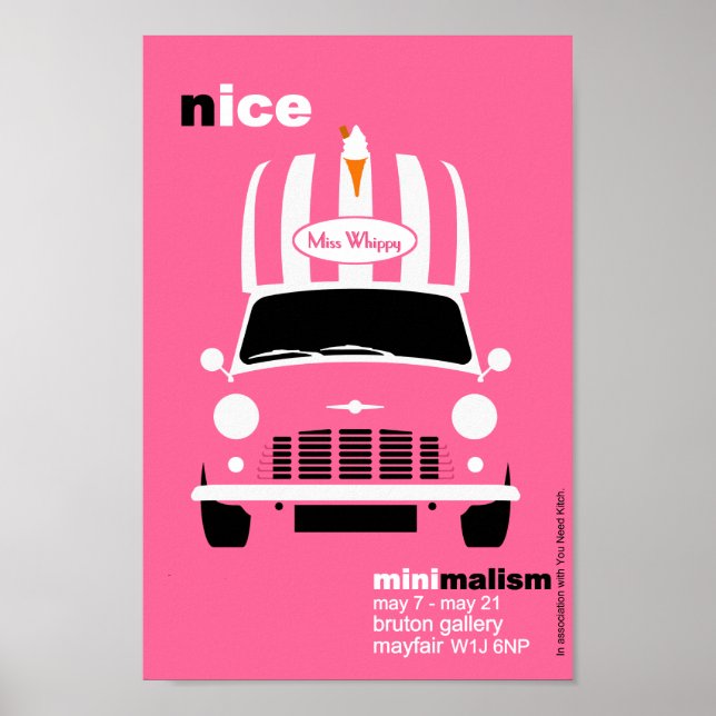 Classic Original Mini ice cream van minimalist art Poster (Front)