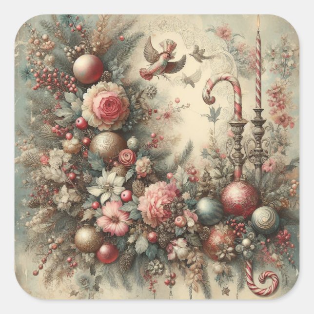 Classic Ornate Christmas Stickers (Front)