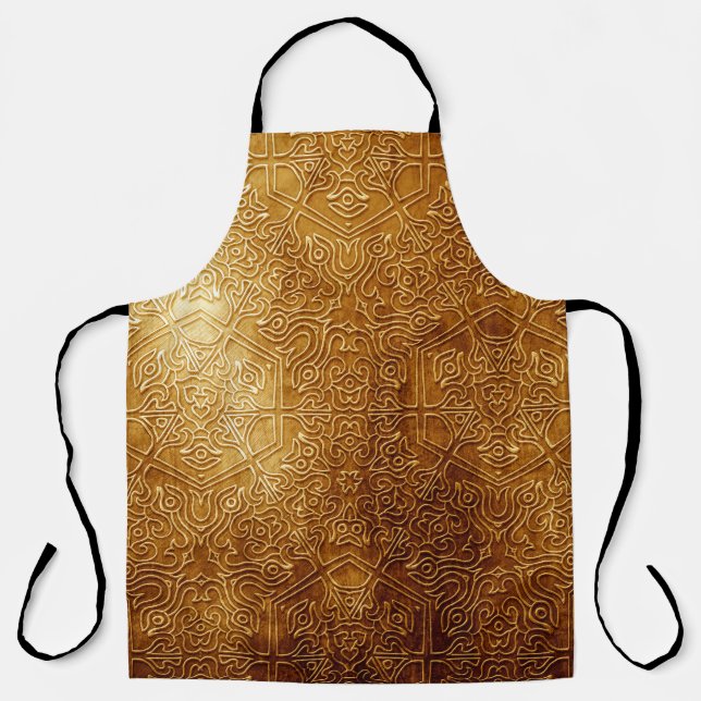 Classic Ornate Gold Metal Plate Apron (Front)