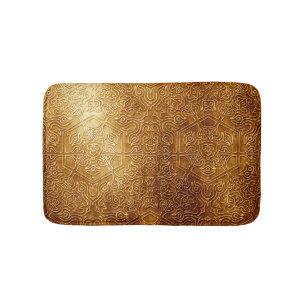 Classic Ornate Gold Metal Plate Bath Mat