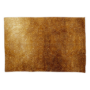 Classic Ornate Gold Metal Plate Pillowcase