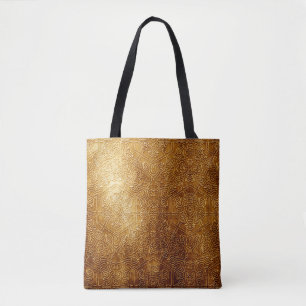 Classic Ornate Gold Metal Plate Tote Bag