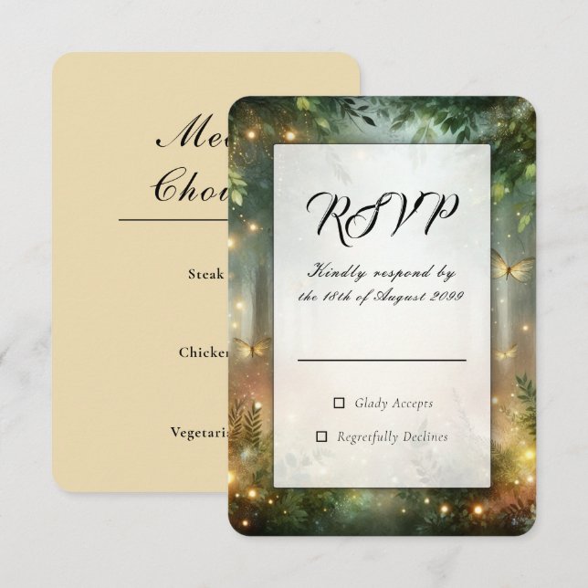 Classic Ornately Framed Wedding RSVP Card (Front/Back)