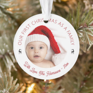 Classic Our First Christmas Photo Acrylic Ornament