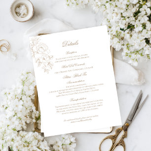 Classic Outline Floral Details Enclosure Card