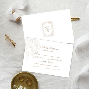 Classic Outline Floral RSVP Respond Card