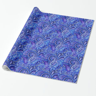 Classic Paisley Vibrant Blue Wrapping Paper