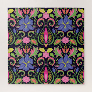 Classic Pansy: Vintage Floral Wallpaper Jigsaw Puzzle