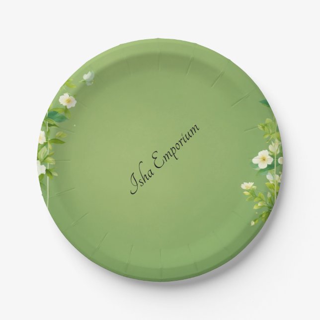 Classic paper plate with a floral design (Front)