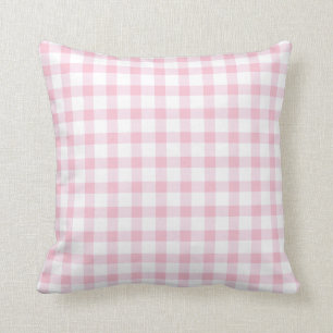 Classic Pastel Pink Gingham Check Pattern Cushion