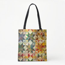 Classic Patchwork Fabric Design Tote Bag