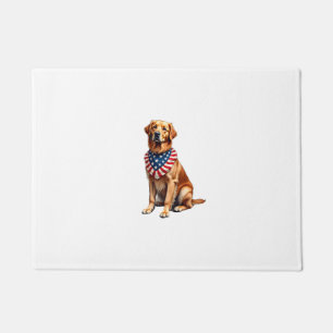 Classic Patriotic Golden Retriever Vintage Shirt 2 Doormat