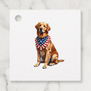 Classic Patriotic Golden Retriever Vintage Shirt 2 Favour Tags