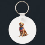 Classic Patriotic Golden Retriever Vintage Shirt 2 Key Ring<br><div class="desc">Classic Patriotic Golden Retriever Vintage Shirt 2</div>