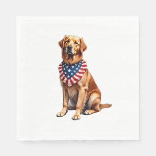 Classic Patriotic Golden Retriever Vintage Shirt 2 Napkin