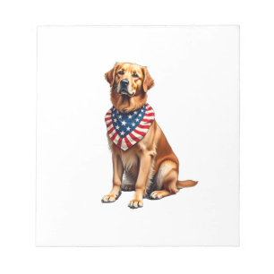 Classic Patriotic Golden Retriever Vintage Shirt 2 Notepad